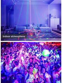 3-In-1 Stage Lighting DJ Disco Light Effects, UV Laser Light, RGB Sound-Activated Strobe Light With Remote Control, Suitable For Indoor Festivals, Birthdays, Home Parties, Karaoke, Bars, KTV, Weddings, Celebrations - USB Plug-in Version - View 9