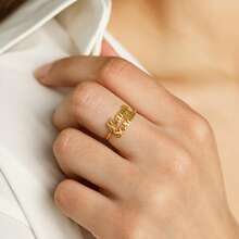 1pc Personalized Customizable Name Ring, I Can Customize 1-3 Names, Sterling Silver And Sterling Gold Double Name Wrap Ring, Custom Name Ring, Personalized Gift For Mom, Birthday Gift, Gift For Girlfriend, Mother's Day Gift, Family Ring, Jewelry For Women, Personalized Ring Gift (With Small Gift Box Suitable For Gifting) - Multicolor - View 5