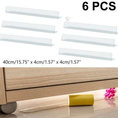 Bộ 6 miếng chắn khe hở dưới ghế sofa - Miếng chắn đồ chơi cho thú cưng có thể điều chỉnh, miếng chắn khe hở đồ nội thất, ngăn đồ chơi và mảnh vụn rơi vào, thiết kế có thể cắt, ngăn chặn hiệu quả các vật dụng rơi xuống gầm ghế sofa, giường và kệ, miếng che khe hở | Nhựa bền