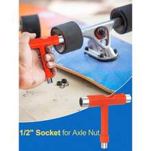 YOUSHARES Skateboard Tool, T-Bone Roller Skate Tool New, Multi T Tool For Skateboard T-Type Tool (Black) - A Tool_orange - View 3