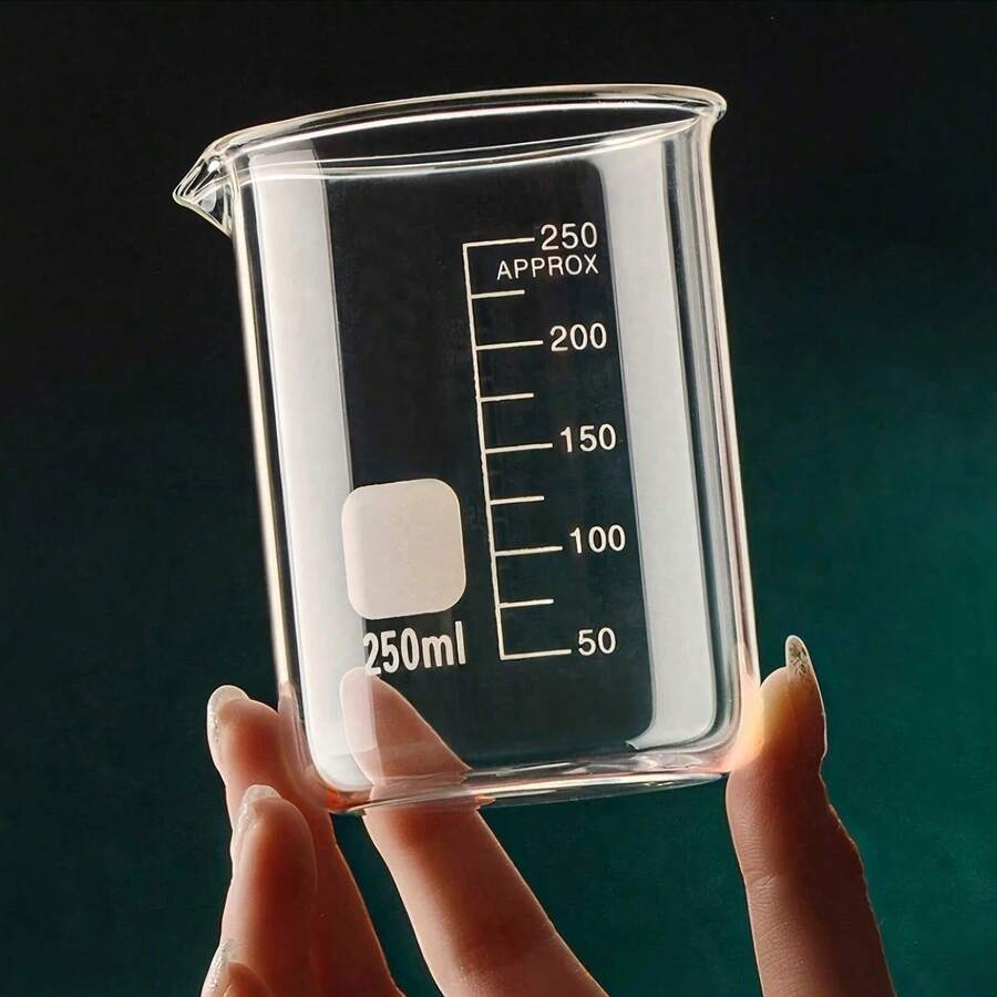 1pc High Borosilicate Glass Thick Graduated Beaker, Transparent Heat-Resistant Multipurpose Measuring Cup, Chemistry Lab Glassware, Heat-Resistant Kitchen Tool, Multifunctional Beaker - Transparent - View 1