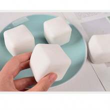 1pc Cube Tofu Squishy Toy, Slow Rebound Realistic White Tofu Stress Relief Gadget - Multicolor - View 6