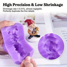 Bộ dụng cụ làm khuôn silicon 16,9 oz/32 oz, màu tím, độ bền cao và chịu nhiệt tốt, cao su silicon lỏng dẻo, thích hợp cho việc tự làm khuôn và đúc nhựa, bộ dụng cụ làm trang sức. - B - Xem 7