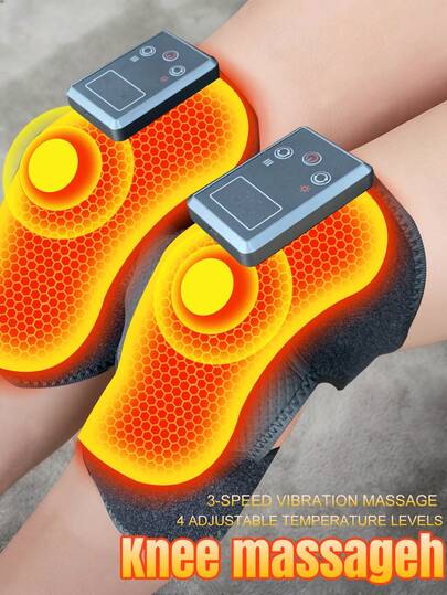 YTWO 1 chiếc/cặp máy mát xa đầu gối có chức năng sưởi ấm và rung, 4 chế độ sưởi ấm và 3 chế độ mát xa, có thể điều chỉnh cho đầu gối/khuỷu tay/vai, đai đỡ đầu gối sưởi ấm không dây, sạc được, phù hợp cho cả nam và nữ, cần thiết để giữ ấm trong mùa đông.