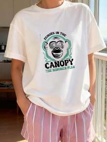 Camisetas Gráficas Talla Grande Vintage con Estampado de Tigre Retro 100% Algodón - Blanco 10 - Ver 2