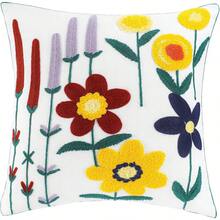 Fundas de almohada bordadas florales con cierre oculta, fundas de cojín decorativas de primavera para sofá, decoración del hogar (lavanda, 18 x 18 pulgadas) - Lavanda - Ver 1