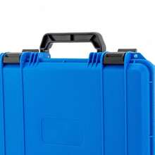 Blue 12 Slots Plastic Watch Travel Case Organizer Shockproof And Waterproof Hard Shell Protection Jewelry Storage Box, Sponge Lining,13.2*9.8*2.5in - Azul - Ver 10