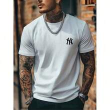 Set Of 3 Men's T-Shirts, 100% Cotton, Crew Neck, Comfortable, Various Colors, Immediate Shipping - 鏽棕色 - 查看 4