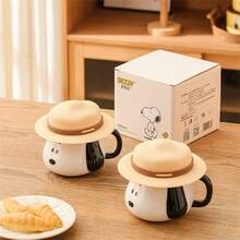 SNOOPY 史努比创意草帽马克杯，官方陶瓷带柄杯，早餐杯，咖啡杯，礼品 - 彩色 - 查看 9