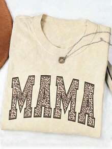 Manfinity HombreINAWLY Leopard Print Mom Shirt, Mother's Day Gift, Mom Shirt, Vintage Mom Shirt, Gift For Mom, Mom Shirt, Leopard Print Mom T-Shirt, L - 黃色 - 查看 8