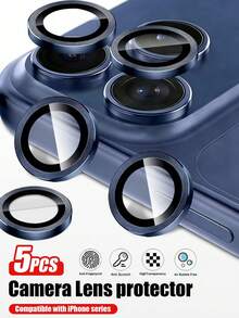 Yezodawee Adjustable Solid Color Camera Lens Protector Compatible With Iphone 17 Pro Max/17 Pro/16 Pro Max/16 Pro/15 Pro Max/15 Pro/14 Pro Max/14 Pro, Ultra- High-Definition Standalone Camera Lens Protector Rings, Ultra-Thin Tempered Glass Mother's Day Gift - Blue - View 30