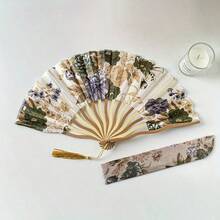中式手工折扇 - 带扇套的折扇，优雅复古流苏折扇，便携式日式风格，适用于舞蹈、派对和婚礼 - 送给女性、情侣和特殊场合的独特礼物，婚礼配饰，精致细节，传统风格，派对主人，精美工艺，也适合摄影，中式或日式礼物，女孩派对，毕业季礼物 - 龍扇 - 查看 8