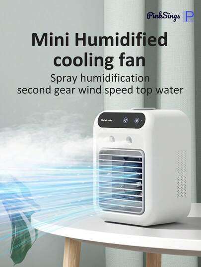 PinkSings Przenośny wentylator zraszający, 8000 mAh akumulatorowy wentylator biurkowy USB ze zbiornikiem na wodę 500 ml, chłodzący wentylator biurkowy zraszający do użytku na zewnątrz, idealny wentylator zraszający do domu, biura, kempingu i patio