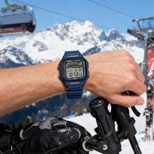 Casio Men's Digital Sports Watch 100M Waterproof Blue Resin Strap Illuminator LED Light Countdown Timer Alarm Chrono Military Tactical Watch Shockproof Outdoor Running Hiking Gym Fitness Training Watch Gift for Men Husband Son Adventure Travel Swimming Beach Festival Streetwear Wristwatch Fitness Training Watch Gift for Men Husband Son Adventure Travel Swimming Beach Festival Streetwear Wristwatch Festival Streetwear Wristwatch - 藏蓝色 - 查看 4
