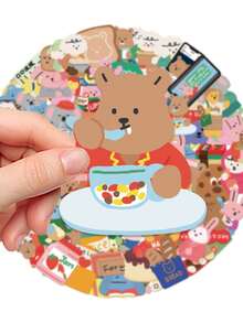 100-Piece Cartoon Animal-Themed Sticker Set-A Must-Have For Scrapbooks. Assorted Colors. Perfect For Decorating Bumpers, Office Chairs, Bicycles, Motorcycles, Insulated Mugs, And Books. Ideal As Decorative Stickers For Holidays And Birthdays. Self-Adhesive. Makes A Perfect Gift For Friends, Rewards, And Special Occasions. - Multicolor - View 7