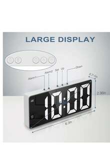 1 pieza Reloj despertador minimalista LED, reloj de estudiante, pantalla de temperatura, alimentado por USB o a batería (baterías no incluidas) - 1PC - Ver 12