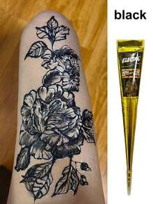 1/2Pcs Henna Tattoo Paste  Semi-Permanent Henna Tattoo Paste, Waterproof Henna Tattoo Paste For Body Art And Painting| Create Unique Temporary Tattoos ﻿ - 彩色 - 查看 12
