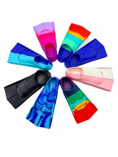 Swim Fins, Teenage Swimming Training Fins (Suitable For Pool Training), Portable Swim Flippers With Mesh Bag, Silicone Swim Fins For Adults & Teens, Unisex