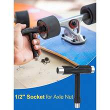 YOUSHARES Skateboard Tool, T-Bone Roller Skate Tool New, Multi T Tool For Skateboard T-Type Tool (Black) - A Tool - View 3