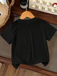 Áo thun cổ tròn in slogan dễ thương cho bé gái mùa hè - màu đen - Xem 8