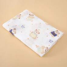 Yue Ye 1pc Baby Cartoon Print Lightweight Breathable Multifunctional Swaddle Blanket, Can Also Be Used As Bath Towel, Thin Summer Version, Suitable For Home & Outdoor Use - White - View 13