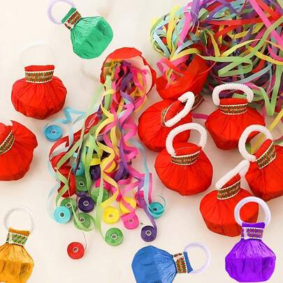 10PCS Streamer Poppers No Mess Multi-Color Paper Party Poppers Hand Throw Confetti Suitable For Wedding,Wedding Decorations,Wedding Decirations,Wedding Decor,Wedding Items,Party Supplies,Graduation Party Supplies 2026,Fourth Of July,Mothers Day Gift(Random Color)