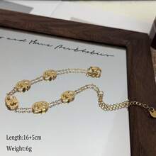 镀金不褪色钛钢字母手链，奢华简约设计，百搭女士手链 - 幾何手鍊 - 查看 2