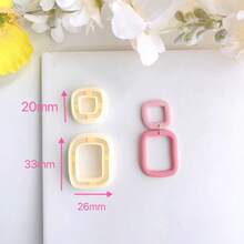 Khuôn cắt gốm hình đường rỗng bất đối xứng, dụng cụ làm khuyên tai, khuôn cắt trang sức thủ công thu nhỏ, khuôn gốm, dụng cụ dập nổi tối giản, khuôn đất sét polymer hoặc đất nặn độ chính xác cao. - trắng - Xem 14