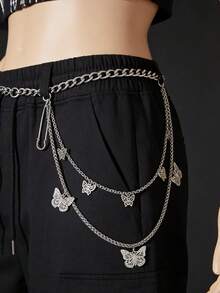 1pc Unisex Casual Butterfly Flame Zipper Charm School - Trouser Chain - View 4