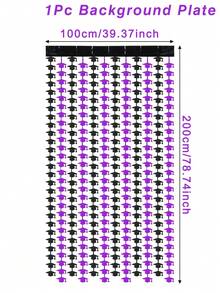 1件2026毕业流苏帘，2026届毕业生祝贺派对装饰，黑紫色毕业帽箔片流苏帘，节日派对背景，家居装饰，房间装饰，拍照背景，毕业派对道具，毕业派对装饰，毕业派对用品，毕业礼物，毕业装饰 - 黑紫 - 查看 7