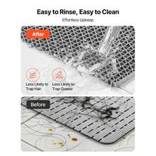 Drainage Mat, 90 X 300 Cm, PVC Non Slip Commercial Floor Mat, Wet Area Water Drain Splash Matting Hollow Doormat Roll, For Outdoor Indoor Restaurant Swimming Pool Patio Bathroom Washroom, Gray - 3*10 FT - 查看 4