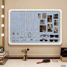 1pc Wall Decor Board, No Drilling Required, Multi-Purpose Wall Organizer, Home & Office Memo Board, Photo Display, Back To School - Rounded Corners - View 15