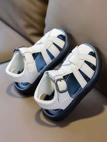 1双夏季婴儿凉鞋，幼儿防滑软底编织镂空防踢沙滩鞋，男女童均适用 - 米色 - 查看 5