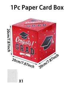 1pc Congrats Grad Card Box For Graduation Party Decorations, Black Gold Graduation Wish Box With Gold Foil,Congrats Grad Money Box,Graduation Centerpieces,Home Decor,Table Decor,Graduation Party Supplies,Party Favors,Card Holders,Graduation Decorations,Graduation Gifts,Class Of 2026 Congrats Grad Party Decor - Graduation Season - View 14