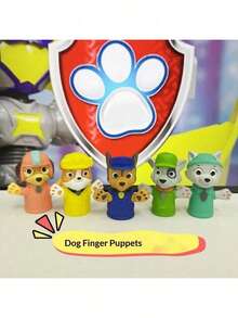 Paw Patrol 1 件汪汪队立大功卡通动漫模型玩具，男孩女孩动物套装，软橡胶互动手偶，手指玩具，生日礼物（款式随机） - 彩色 - 查看 4