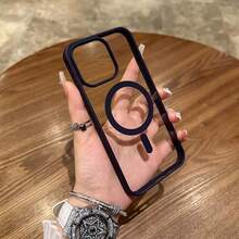 透明磁吸手机壳，兼容 16/15/14/13/12/11 Pro/Plus/Max/Mini/7/8/SE/16e/7P/X/XR/XsMax，防震保护套，兼容三星 S25 Ultra/S24 Ultra/S23 FE/S22+ - 黑色 - 查看 1