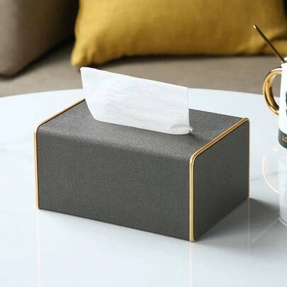 1 pieza Cubierta rectangular para caja de pañuelos, elegante soporte para caja de pañuelos con base magnética, adecuado para tocador, tanque del inodoro, cajones, mesita de noche, escritorio y talla grande