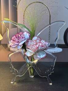 1 Peça Vaso de Borboleta Transparente, Porta-Retrato Vaso, Porta-Retrato Vaso em Formato de Borboleta Acrílico, Vaso Moderno para Rosa Única, Decoração para Casa, Vaso Decorativo Floral Único, Suporte Floral Minimalista Moderno, Adequado para Escrivaninha, Sala de Estar, Corredor, Recipiente Hidropônico de Planta, Atualização de Decoração Interna, Acessórios Sazonais para Casa - Multicolorido - Visão 9