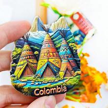 1 pièce Aimant de réfrigérateur en résine 3D, souvenir de voyage en Amérique du Sud - Brésil, Argentine, Bolivie, Pérou, Lima, Rio de Janeiro, Colombie, Bogota, Chili, Machu Picchu, Ushuaia, MOAI, Uruguay, Chutes d'Iguazu, autocollant magnétique de collection, décoration murale, œuvre d'art pour armoire de cuisine/chambre, petit cadeau créatif et significatif pour un voyage en Amérique du Sud - multicolore - Voir 12