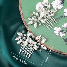1 chiếc lược cài tóc cô dâu đính pha lê, lược cài tóc cô dâu màu bạc đính đá, phụ kiện tóc cô dâu, kẹp tóc cho phù dâu. - Nhiều màu - Xem 3
