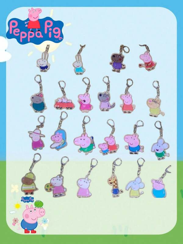 Peppa Pig 2/3/6 Stück Peppa Wutz Acryl Cartoon Schlüsselanhänger Schultasche Kleidung Anhänger Party Dekoration Anhänger, Perfektes Geschenk für gute Freunde, Party Atmosphäre Dekoration, perfekte Party Dekoration, Heim Dekoration, perfekte Zimmer Dekoration, Weihnachtsgeschenk, Valentinstag, ideales Freundschaftsgeschenk geeignet für Geburtstagsfeiern, Souvenirs für Frauen, süß ästhetisch, Valentinstag, Geschenke, Dekorationen, Heimdekoration, Valentinstag Geschenke