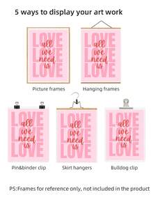 1 pieza Póster de arte de pared en lienzo sin marco, rosa lindo, femenino, elegante. Adecuado para decorar salas de estar, dormitorios y dormitorios. - Fuente - Ver 8