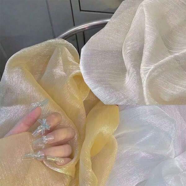 4色极光箔褶皱布摄影道具，ins风拍摄背景装饰
