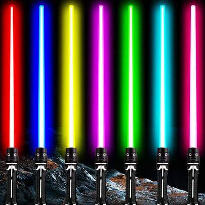 1pc/2pcs Random Color Retractable Glow Stick, Children Interactive Toy, Festival/Birthday Gift, 2-In-1 Flashing & Glow Stick Stress Relief Toy (Batteries Not Included), Some Colors Random, Fun Game