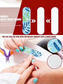 5pcs/20pcs/50pcs-Assorted Mini Nail Files 180 Grit-Double-Sided Disposable Nail Files, Suitable For Natural Nails And Manicure Sets. - Multicolor - View 2