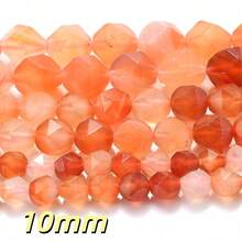 1 Chuỗi hạt đá tự nhiên cắt kim cương 6/8/10mm - Thạch anh tím, Aquamarine, Tourmaline, Agate để tự làm trang sức, vòng tay, dây chuyền, bông tai, đồ thủ công đính hạt. - Cục đá - Xem 27