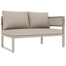 Garden Set, Furniture For 8 To 10 People, Garden Sofa With Large Composite Wood Dining Table, Rope Finish, Large Wood-Look Table, Adjustable Feet, Seat And Back Cushions Included. - Beige - View 11