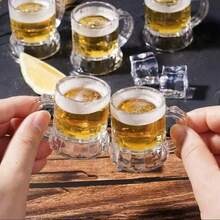 6个装迷你啤酒杯，小型品鉴杯，威士忌果汁杯，生日烧烤啤酒节单身派对用品 - 無色 - 查看 8