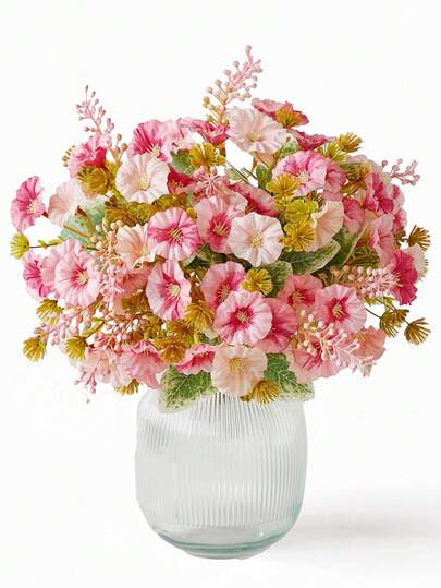 1 pièce/3 pièces Fleur d'aube artificielle, décoration de fleurs en soie fausses pour l'intérieur et l'extérieur, fleur de printemps réaliste pour vase, table, patio, décoration de jardin