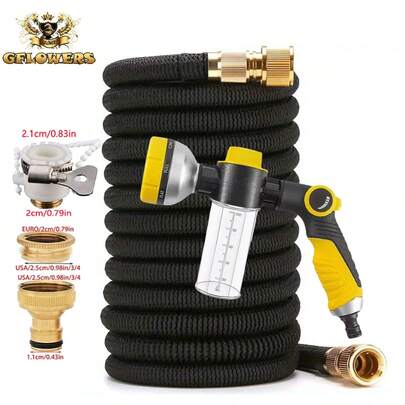 Vòi tưới cây áp lực cao Magic Soft Hose có thể mở rộng năm 2026 với 7 chế độ phun, dùng cho nhà và vườn.